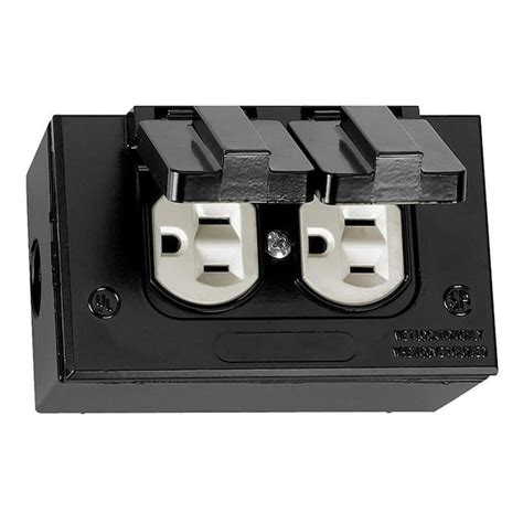 black rectangle metal weatherproof electrical box cove|Box Covers .